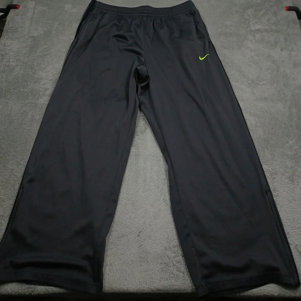Nike Pants Mens XXL Black Activewear Pockets Gym Training Wide Leg Basketball